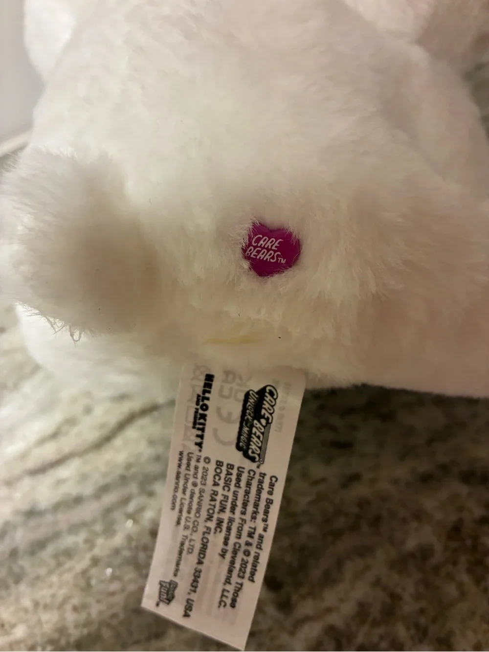Care Bear Collaboration Hello Kitty White Plush with Red Bow - Kids Toy